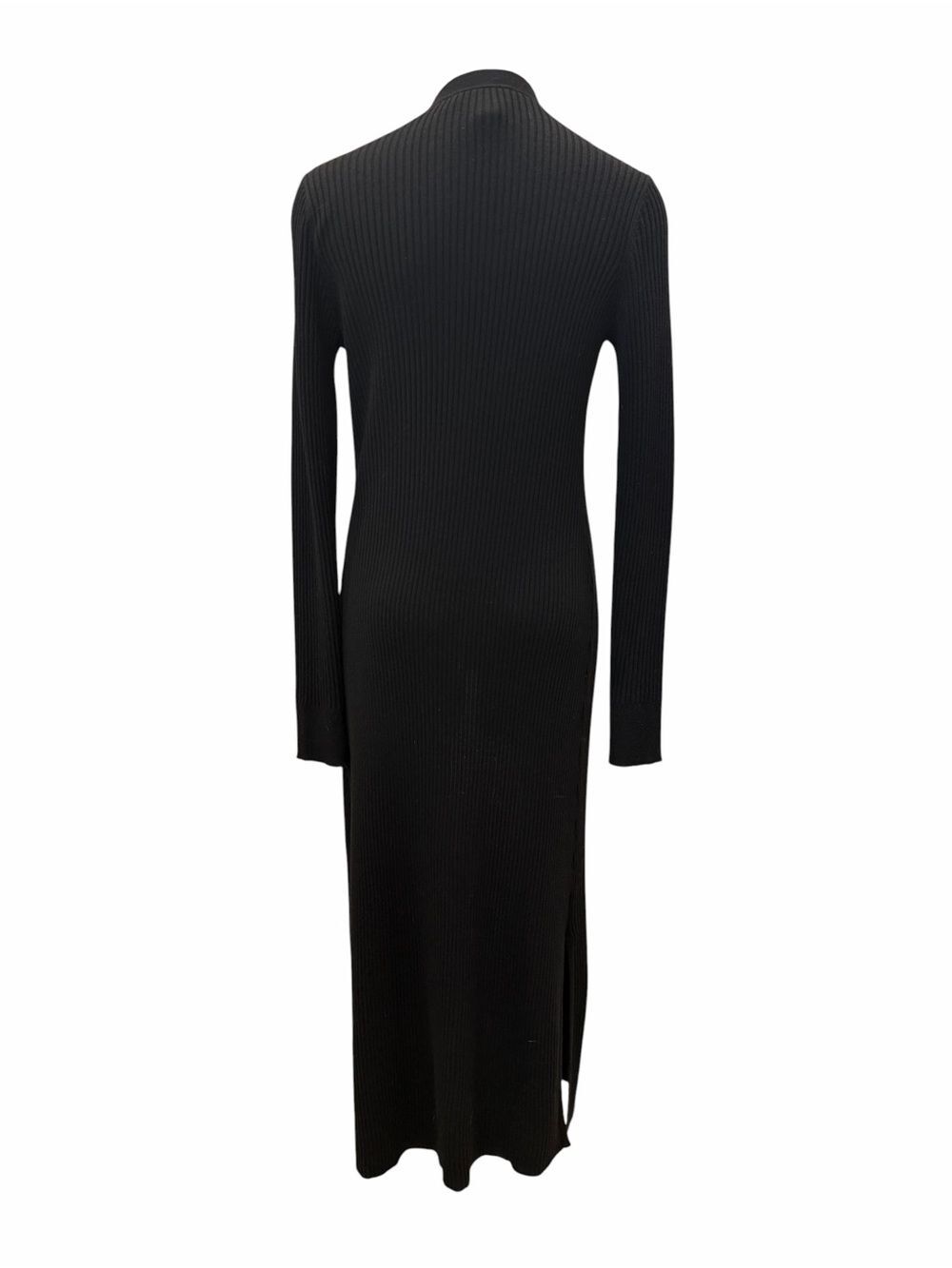 White House Black Market Ribbed Long Duster Cardigan WHBM Open Front Black M - Picture 6 of 12